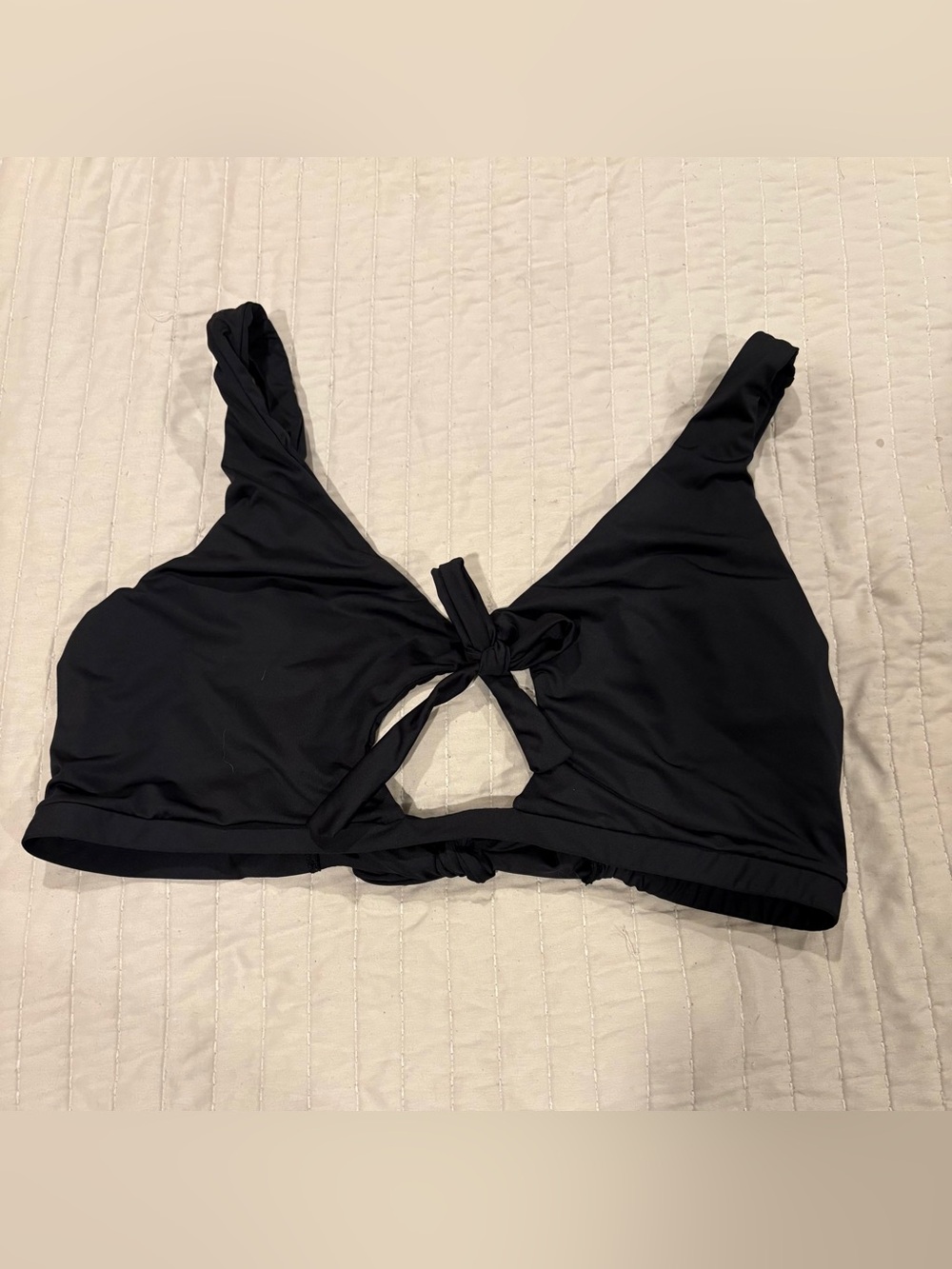 Burke NYC by Georgina Burke Black Tie-Front Bikini Top XXL